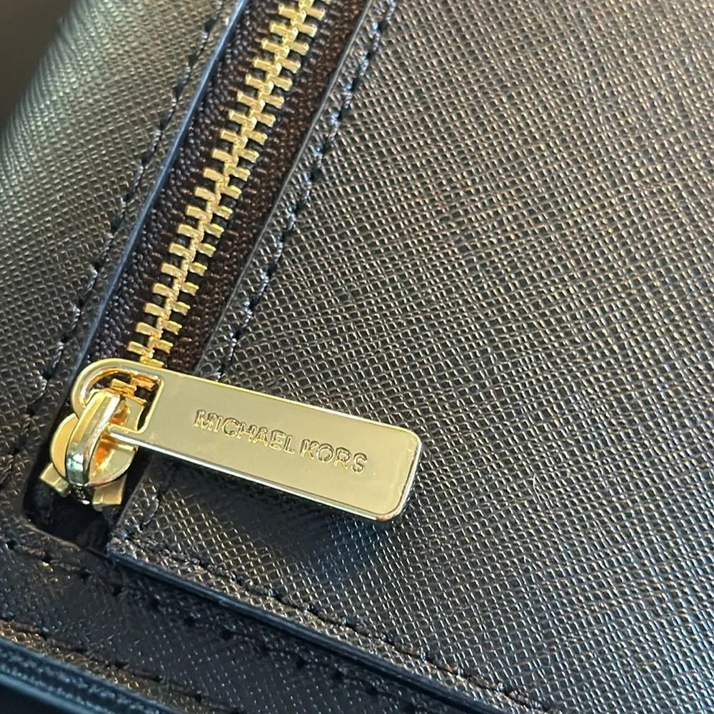 Michael Kors Karla Black Wallet with Gold Studs